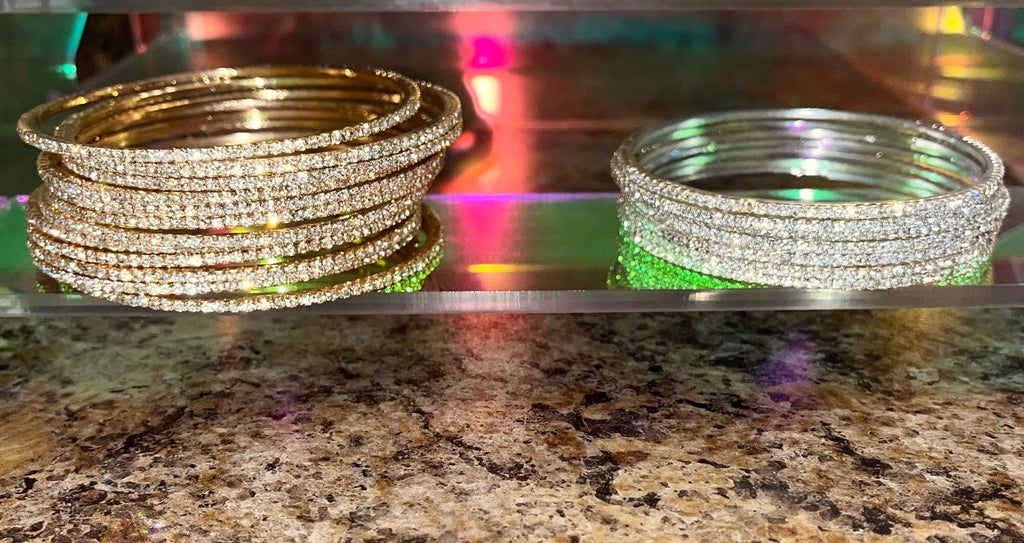 Silver Diamond Bangles