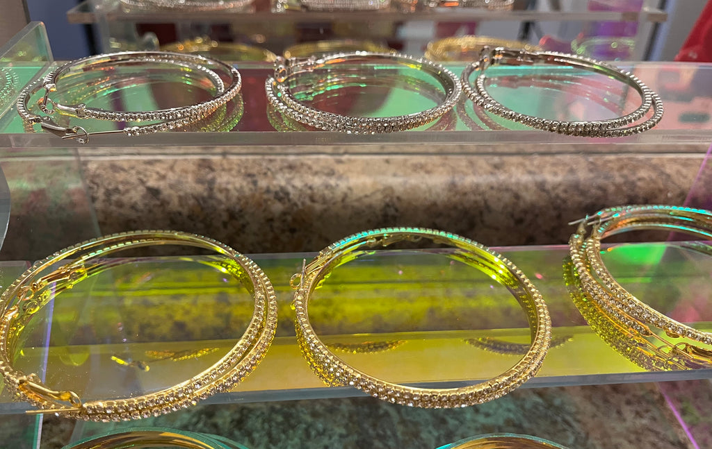 Gold Diamond Hoop Earrings