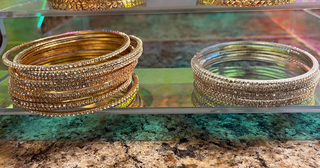 Silver Diamond Bangles