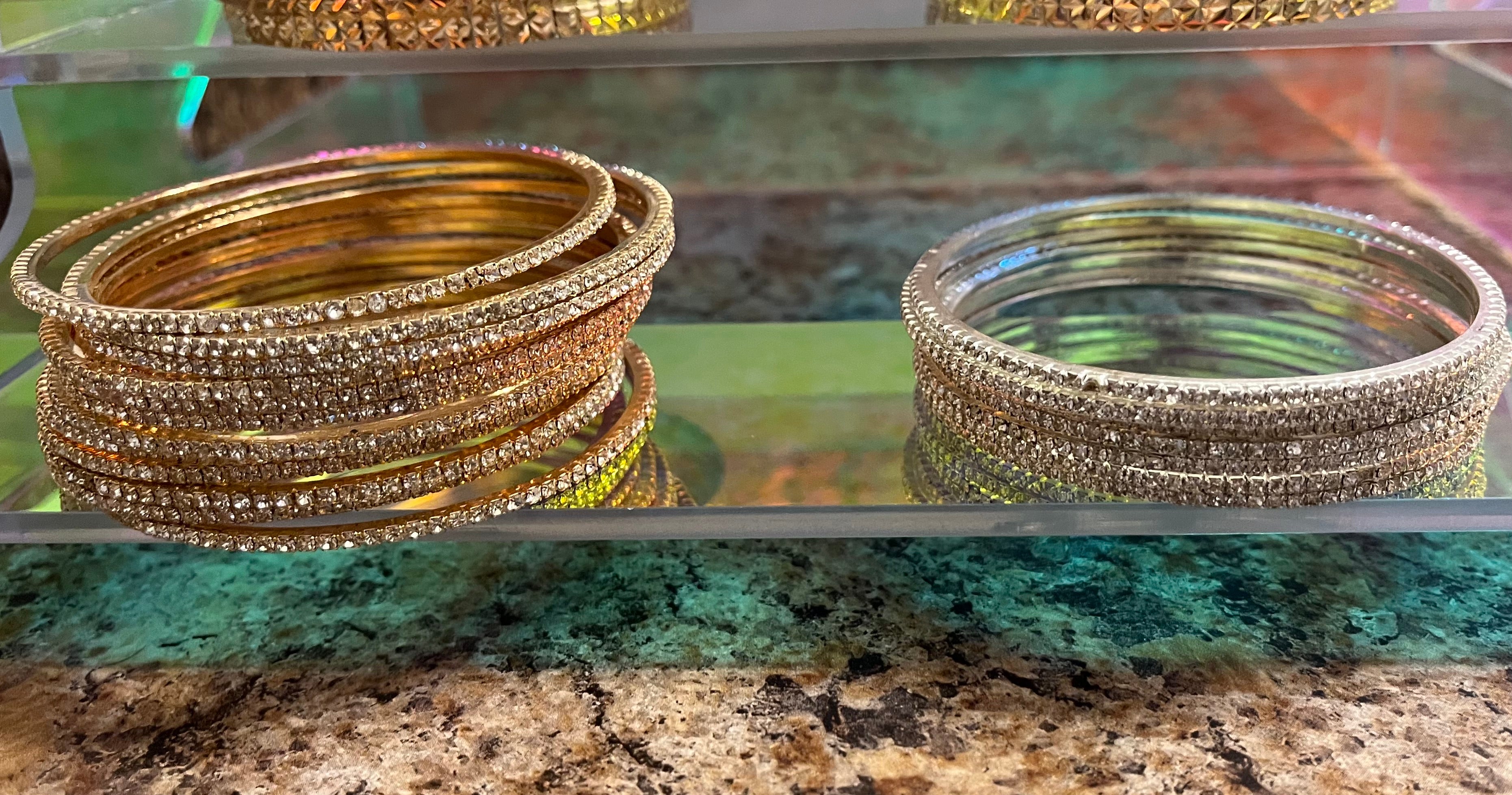 Silver Diamond Bangles