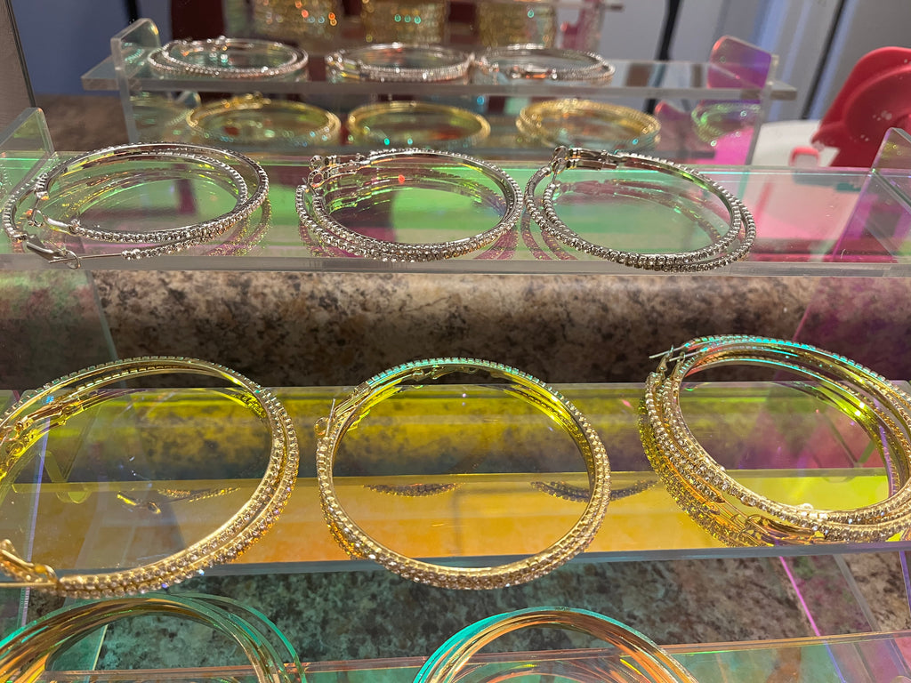 Gold Diamond Hoop Earrings